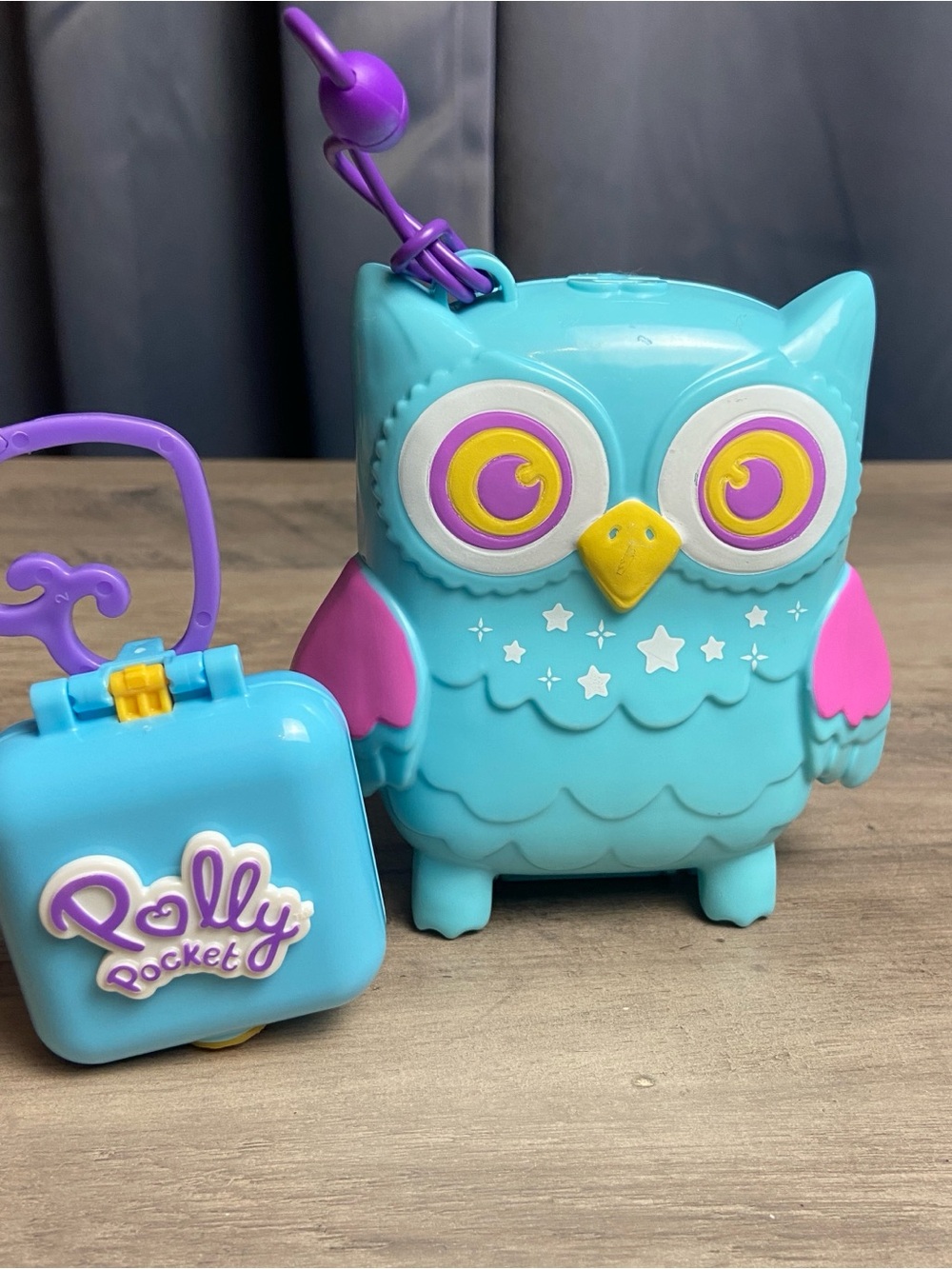 Polly Pocket PJ Party Snowy Sleepover Owl & micro-sized Puppy Play House compact